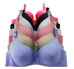Women's Pack 6 Solid Color Soft Pad Supportive Full Cup Bra Set 8222. Fixed Price $37.99.