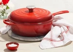 Le Creuset Signature Cast Iron 3.75 Quart Cassadou In Cerise - New. Fixed Price $319.95.
