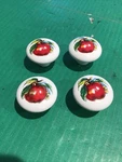 Lot 4 Ceramic Porcelain Apple Fruit Cabinet Knobs Drawer Pulls Kitchen Vtg. Fixed Price $19.95.