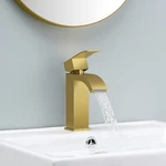 Kes Bathroom Sink Faucet Stainless Steel Brushed Gold L3190ALF-BZ Open Box. Fixed Price $29.98.