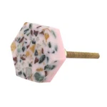 Handmade Baby Pink Terrazzo Marble Hexagon Cabinet Knobs Pulls- 2 Pieces. Fixed Price $78.09.