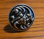 Hickory Hardware Cabinet Knob P3094-SAS Polished Nos Hvy Silvery Embossed Design. Fixed Price $5.95.