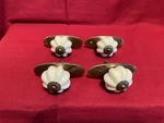National 3785 White Porcelain 1940 Pull Knob Brass Backplate Cab Door Drawer Mcm. Fixed Price $44.66.