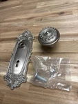 Nostalgic Warehouse Victorian Knob & Long Back Plate Satin Nickel Ornate Vintage. Fixed Price $29.99.