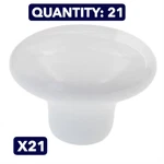 New 21-PACK Lot Amerock 217 White Allison Value 1-1/2" Mushroom Cabinet Knob. Fixed Price $51.79.