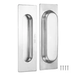 Pack Rectangular Recessed Sliding Closet Barn Door Finger Pull Silver 4.72". Fixed Price $17.18.