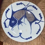 Antique /chinese /underglaze /blue And White/ Koi Fish /plate 10. Fixed Price $125.00.