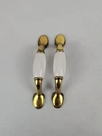 5 Inch Ceramic And Brass Insert Spoon Foot Drawer Cabinet Pull Lot Of 2. Fixed Price $10.00.