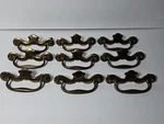 9 Vintage Brass Antique Drawer Door Pulls Metal Hardware 5.5" Canada CB-2343. Fixed Price $28.00.