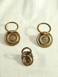 Vintage/antique Italian Brass Ring Drawer Pulls Pair Ca. 1900 Diy Restore. Fixed Price $30.00.