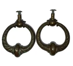 Vintage Brass Tone Cast Metal Colonial Knocker Door Drawer Pull Handle Screw 2". Fixed Price $25.00.