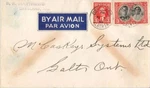 Canada 3C Kgvi Mufti Royal Visit 1939 Daysland, Alberta Airmail To. Fixed Price $10.00.