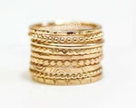 Solid Yellow Ring Stacking Set Handmade Thin Brass Band B166. Fixed Price $15.99.