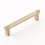 Emtek Select Cabinet Pull 5" C-c Rectangular Stem, Knurled Bar Satin Brass. Fixed Price $32.00.