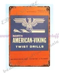 1959 North American-viking Twist Drills Metal Tin Plaque Design Online. Fixed Price $19.56.