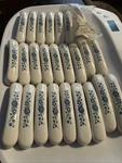Vtg Porcelain Ceramic Cabinet Handles White/blue Floral Kitchen Pull Drawer. Fixed Price $129.99.