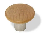 1-1/4" Maple Finish Wood Knob With Satin Nickel Basel. Fixed Price $5.04.