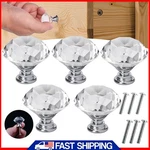 5PCS Diamond Clear Crystal Dresser Knobs Drawer Pulls Handles Cabinet Door Usa. Fixed Price $9.95.