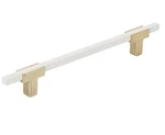 Amerock Urbanite 6-5/16IN, 160MM Brushed Gold/white Rectangular Bar Drawer Pulls. Fixed Price $30.74.