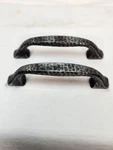 2-PACK Hammered Cabinet Pulls 3" Center Dark Pewter Rustic Drawer Handle. Fixed Price $14.95.
