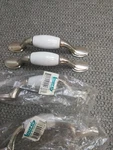 Vtg. Laurey Cabinet Pulls 5 Ivory-white Polished Chrome 3 Centers (4PK). Fixed Price $28.78.