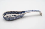 Manufaktura Boleslawcu Polish Pottery 10.5" Spoon Rest Handpainted Blue Floral. Fixed Price $19.80.