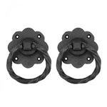 Renovators Supply Manufacturing Cabinet Pulls 3 5/8 In. Black Wrought Iron Ri.... Fixed Price $54.05.