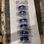 6 Lew Hardware Glass Bin Pull Transparent Cobalt Blue 3 Polished Chrome. Fixed Price $64.99.