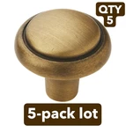 5-PACK Lot Amerock Gilded Bronze Sterling Traditional Round Cabinet Knob 1-1/8". Fixed Price $18.26.