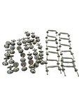 Lot Of 28 Brushed Kitchen Cabinet Knobs & 14 Twisted Rope Style Handles. Fixed Price $30.00.