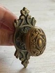 Antique Brass Drawer Pull Furniture Hardware Vintage Cabinet Door Knob Backplate. Fixed Price $13.18.