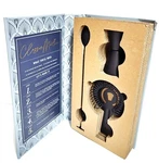 Anthropologie Bar Tools Book Set Jigger Spoon Strainer Matte Black Finish Nib. Fixed Price $34.19.