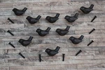 10X Vtg Cast Iron Sparrow Bird Shape Door Drawer Cabinet Gate Pulls Knobs Handle. Fixed Price $52.90.