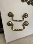 2 Vintage Swan Neck Bail Pull Brass, 3-3/8" Marked Cb 1844. Fixed Price $20.99.