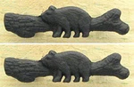 Set Of 2 Cast Iron Bear Log 5-1/4" Drawer Handles Pulls Country Lodge Decor. Fixed Price $24.99.