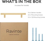 Ravinte 10 Pack Brass Square Cabinet Drawers Handles Stainless Steel 4.5" Center. Fixed Price $22.99.