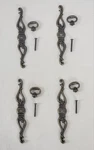 Lot 4 Vintage Continental Brass Backplates & Pulls B-7152-T Ornate China Cabinet. Fixed Price $32.00.