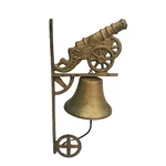 Vintage Cast Iron Cannon Door Wall Mount Dinner Bell Eclectic Gold Color Decor. Fixed Price $29.99.