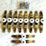 10 National Lock Porcelain Knob Brass Cabinet Door Drawer Pull Handles 3" Scre. Fixed Price $100.00.