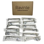 Lot Of 12 Ravinte 5 Inch Center Brushed Nickel Square Cabinet Drawer Door Handle. Fixed Price $15.99.