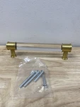 Hickory Hardware P3635-CABGB Midway 5" Acrylic Cabinet Handle, Brass & Clear. Fixed Price $10.68.