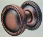 Brass Knob Backplate Distressed Copper Hardware International. Fixed Price $7.95.