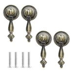 Biaungdo 4 Pack Antique Style Bronze Tear Drop Knobs Pulls, Zinc Alloy Cabine.... Fixed Price $10.15.