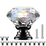 Pozean 12-PACK Crystal Cabinet Knobs Clear Black 30MM Glass Drawer Pulls W/screw. Fixed Price $24.78.