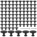 Mlynzxjsy 100 Pack Black Round Cabinet Knobs 1-1/6 Inch (30MM) Drawer Bulk. Fixed Price $61.13.