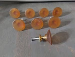 Amber Brown Gold Drawer Knobs Pulls Acrylic Metal Kitchen Cabinet Dresser 8PC. Fixed Price $18.00.