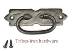 Cabinet Backplate Handle Wrought Iron Drawer Ring Pull Chest Antique Dresser. Fixed Price $14.99.