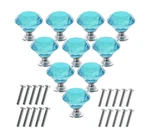 10 Pcs Crystal Glass Cabinet Knobs 30MM Diamond Shape Drawer Kitchen Light Blue. Fixed Price $14.75.
