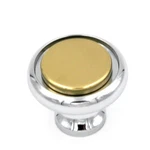 P9810 Chrome 1/4" Cabinet Knob Pull, Polished Brass Flat Top Keeler Milan. Fixed Price $9.95.