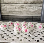 Vintage Ceramic Pink Roses Cabinet Floral Knob Set Of 8 Japan ?lillian Vernon?. Fixed Price $28.00.